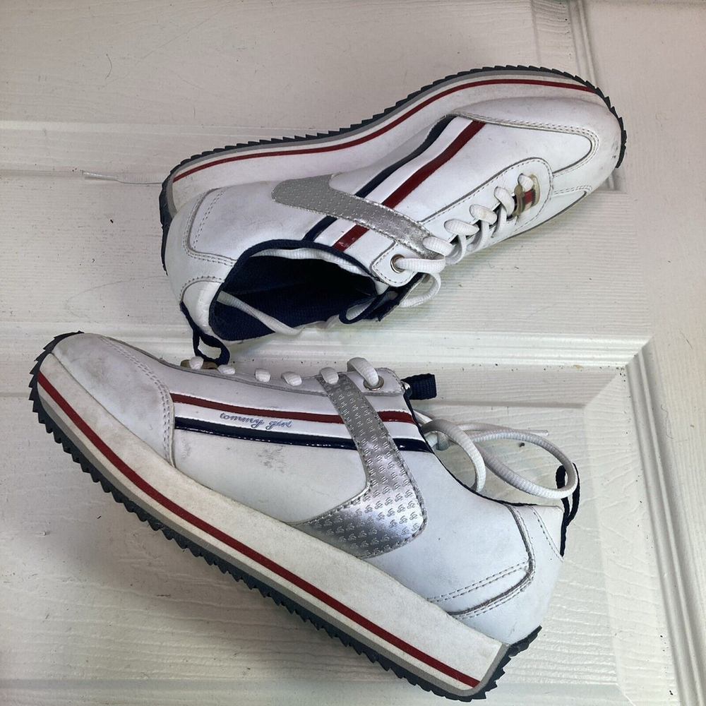 Tommy Girl Size 6 M Quality Casual Sneaker Shoes White Blue Running Tennis